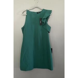 Lulus Women's Dinah Green One-Shoulder Ruffle Sleeve Dress - XL